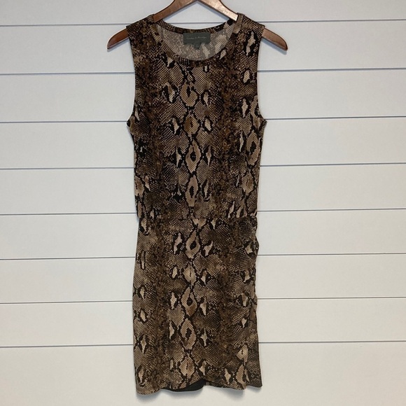 Sunday In Brooklyn Snakeskin Sleeveless Dress - Picture 1 of 15